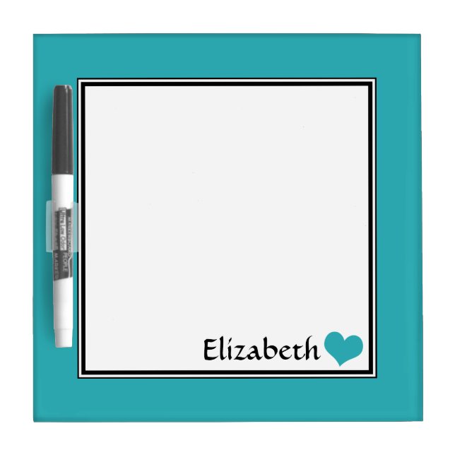 Turquoise Square Personalized 8" Dry-Erase Board (Front)