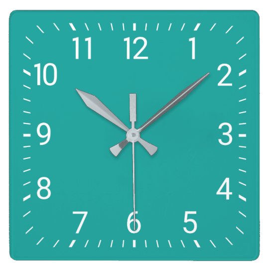Turquoise Square Wall Clock