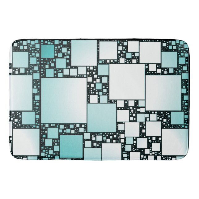 Turquoise Squared Bath Mat (Front)