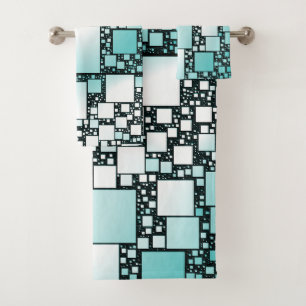 Turquoise Squared Bath Towels