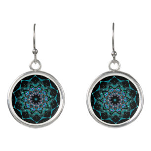 Turquoise Star Mandala Earrings