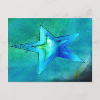 Turquoise Star Postcard by DonnaGrayson_Photos at Zazzle