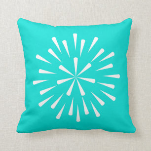 Turquoise Star Throw Pillow