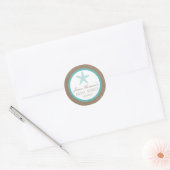 Turquoise Starfish Beach Bridal Shower Stickers (Envelope)