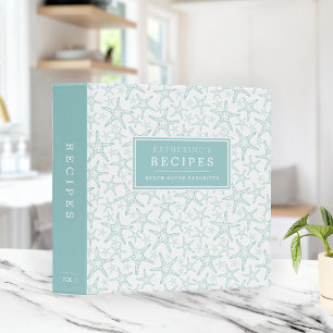 Turquoise Starfish Beach House Recipe Binder