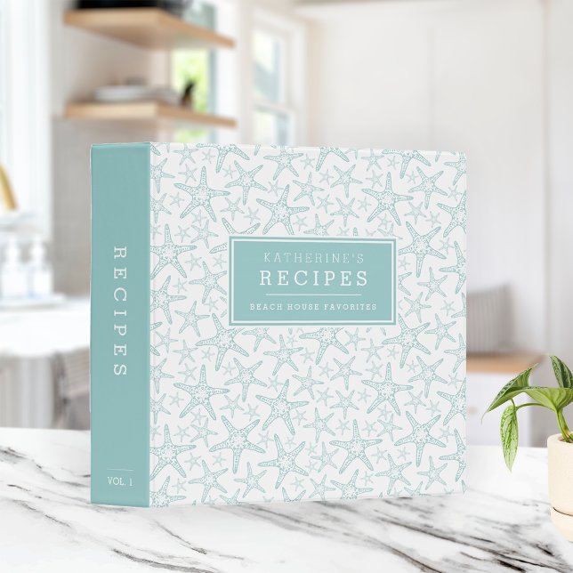 Turquoise Starfish Beach House Recipe Binder (Creator Uploaded)
