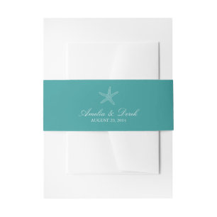 Turquoise Starfish Invitation Belly Band