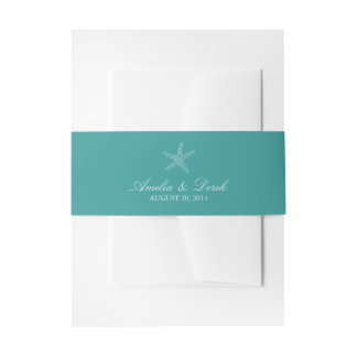 Turquoise Starfish Invitation Belly Band