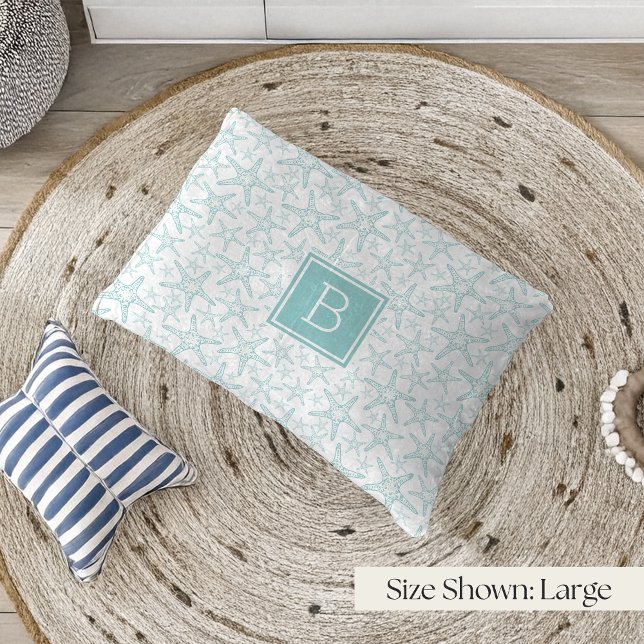 Turquoise Starfish Monogram Pet Bed (Creator Uploaded)