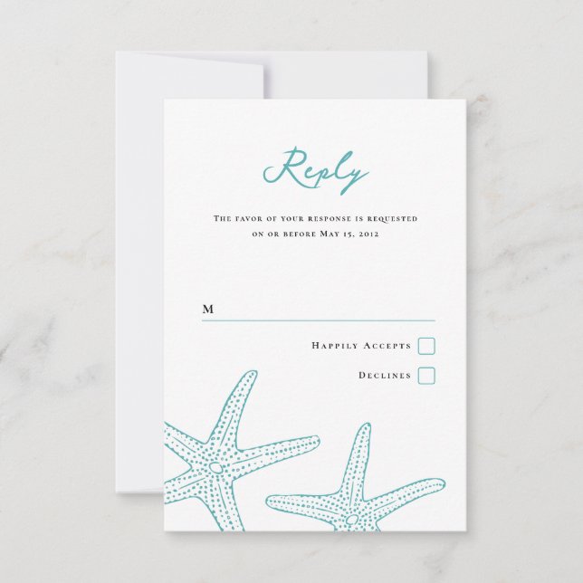 Turquoise Starfish Response Card (Front)