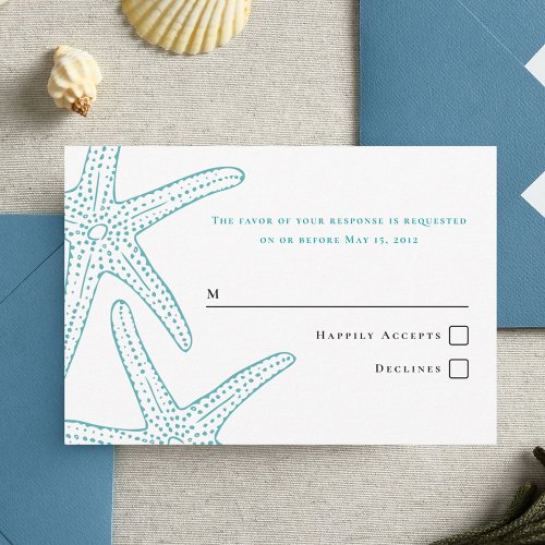 Turquoise Starfish Response Card