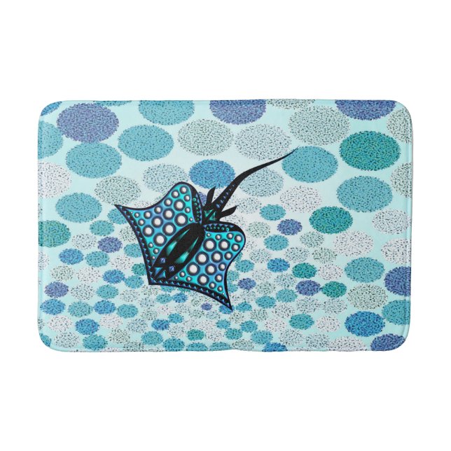 TURQUOISE STINGRAY 105 MULTI-SPOT. BATHROOM MAT (Front)