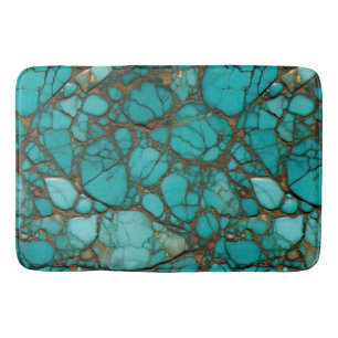 Turquoise Stone Crystals Bath Mat