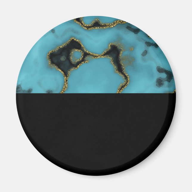 Turquoise Stone Gold and Black Magnet (Front)