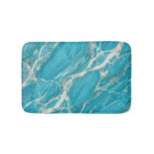 Turquoise Stone Marble Elegant Clean Style Bath Mat
