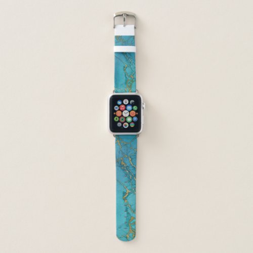 Turquoise Stone Marble Gold Rock Trendy Apple Watch Band