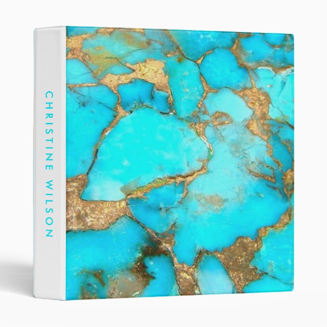 turquoise stone photo 3 ring binder (Front/Spine)