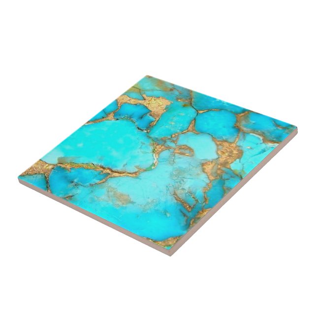 turquoise stone photo  ceramic tile (Side)