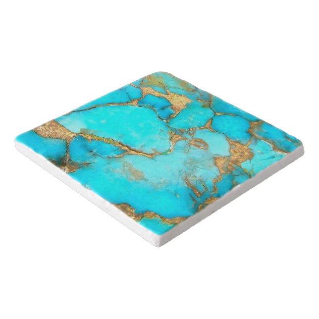 turquoise stone photo  trivet (Corner)