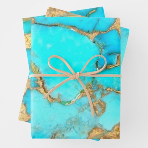 turquoise stone photo wrapping paper sheets