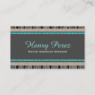 Turquoise Stone Rustic Wood Plain Business Cards
