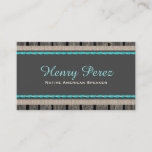 Turquoise Stone Rustic Wood Plain Business Cards at Zazzle