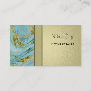 Turquoise Stone Rustic Wood Plain Business Cards by valeriegayle at Zazzle