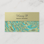 Turquoise Stone Rustic Wood Plain Business Cards at Zazzle