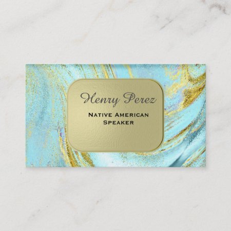 Turquoise Stone Rustic Wood Plain Business Cards