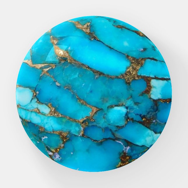 turquoise stone texture paperweight (Front)