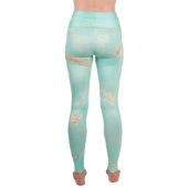 Turquoise Stone Yoga Fold-Over Waist Leggings (Back)