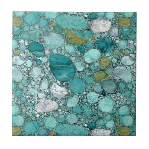 Turquoise Stones Ceramic Tile