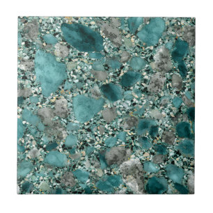 Turquoise Stones Ceramic Tile