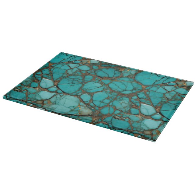Turquoise Stones  Cutting Board (Corner)
