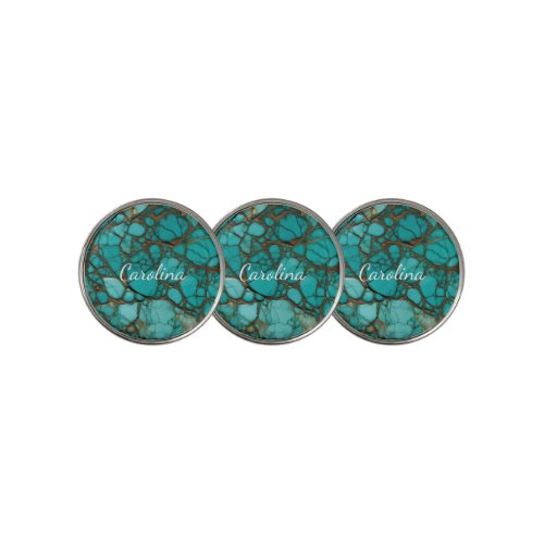 Turquoise Stones Golf Ball Marker