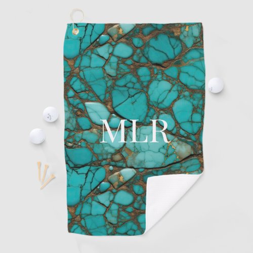 Turquoise Stones Golf Towel