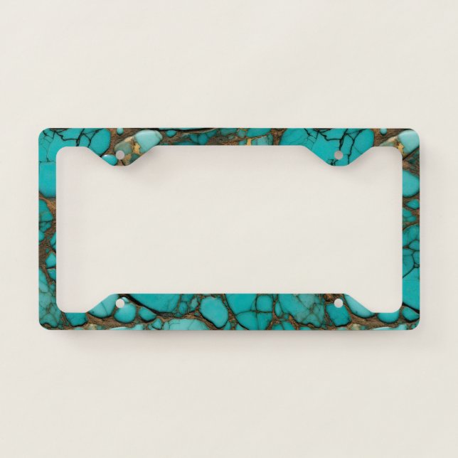 Turquoise Stones  License Plate Frame (Front)