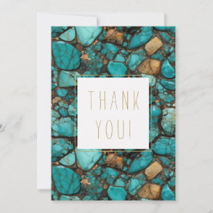 Turquoise Stones Thank you Card