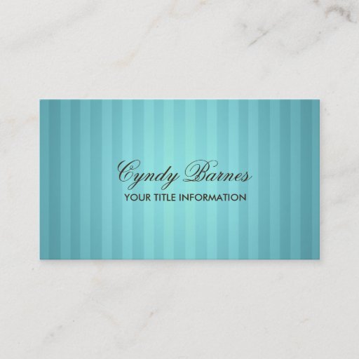 Customizable Turquoise Stripe Business Card