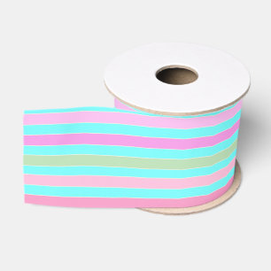 Turquoise striped grosgrain ribbon