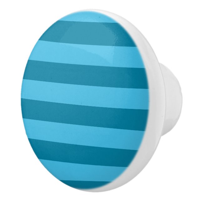 Turquoise Stripes Ceramic Knob (Right)