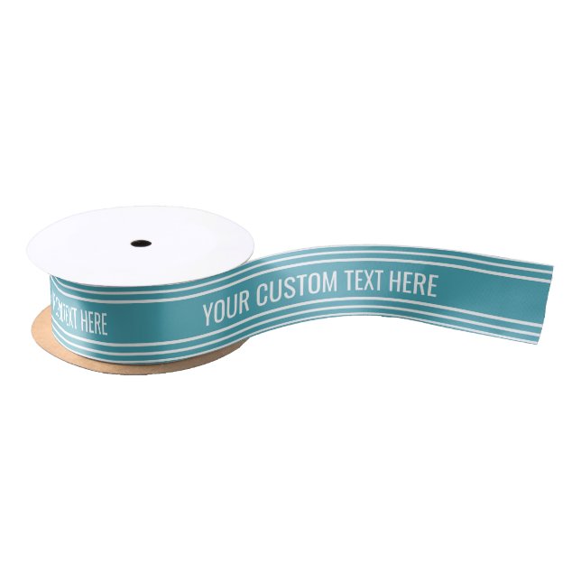 Turquoise Stripes custom text ribbon (Spool)