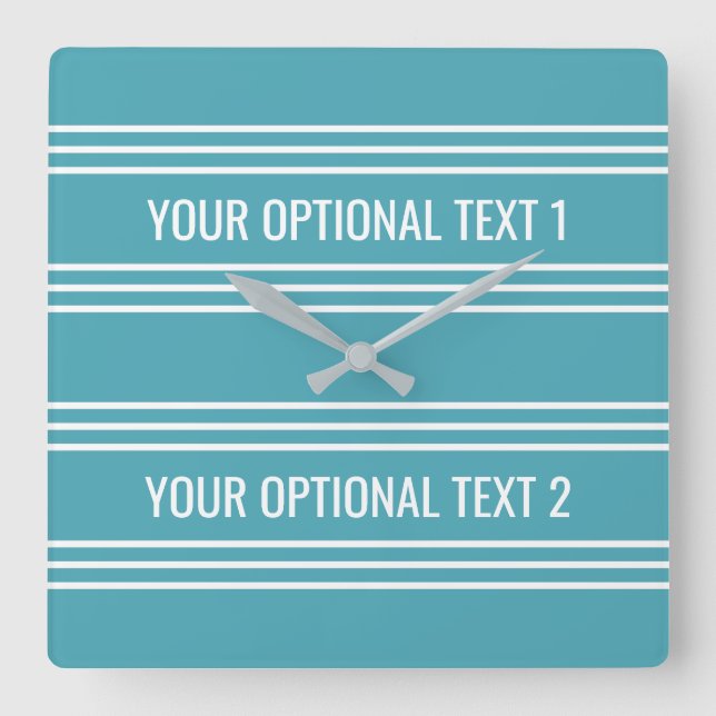 Turquoise Stripes custom wall clock (Front)