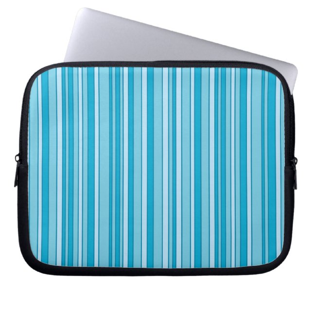 Turquoise Stripes pattern Laptop Sleeve (Front)