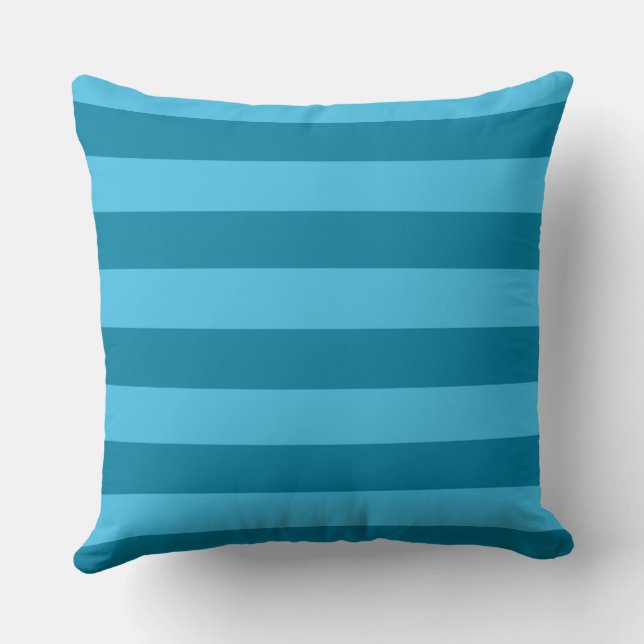 Turquoise Stripes Throw Pillow (Back)