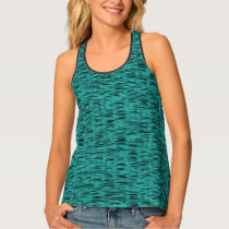 Turquoise Stripes Women's Tank Top