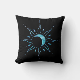 Turquoise Sun Throw Pillow