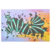 Turquoise & Sunset Abstract – Metal Wall Art