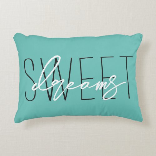 Turquoise Sweet Dreams Bedroom Throw Accent Pillow