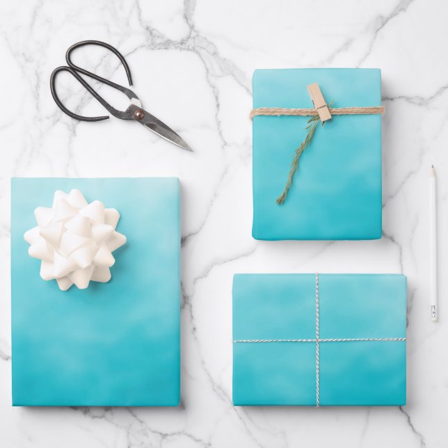 Turquoise Swimming Pool Blue Wrapping Paper Sheets (Front)